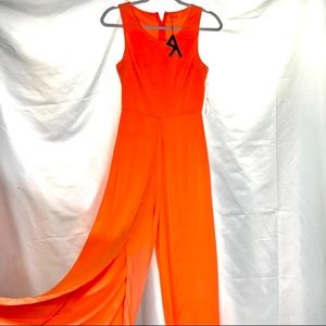 REHAB LA Jumpsuit Small Orange Wide Split Leg NWT